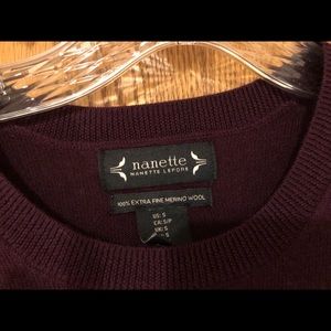 Merino wool eggplant sweater